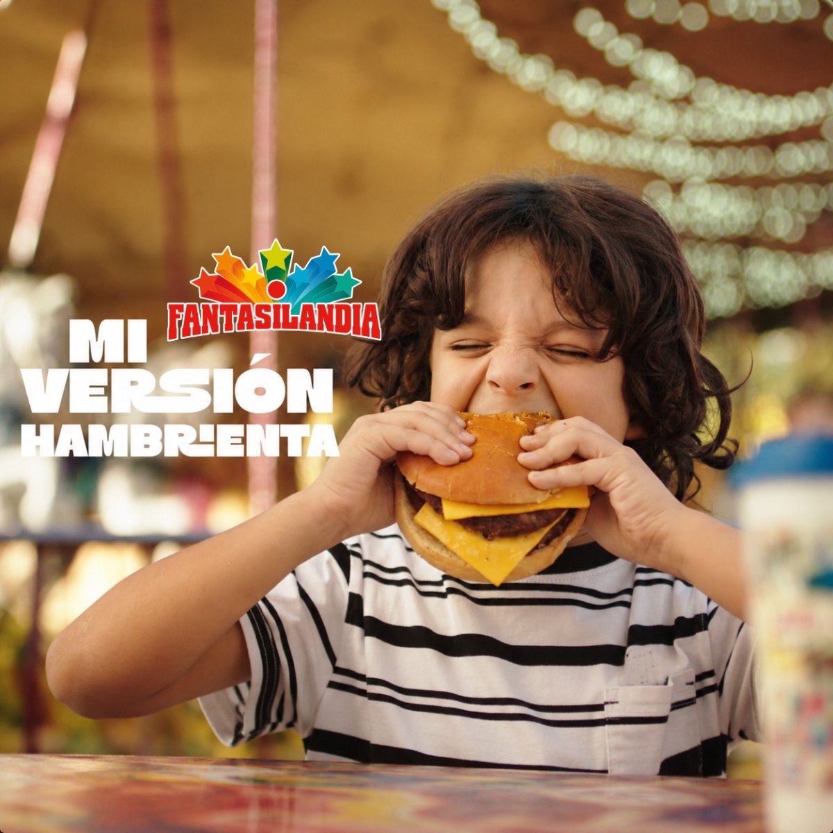 Mi Versión Hambrienta: niño comiendo una hamburguesa