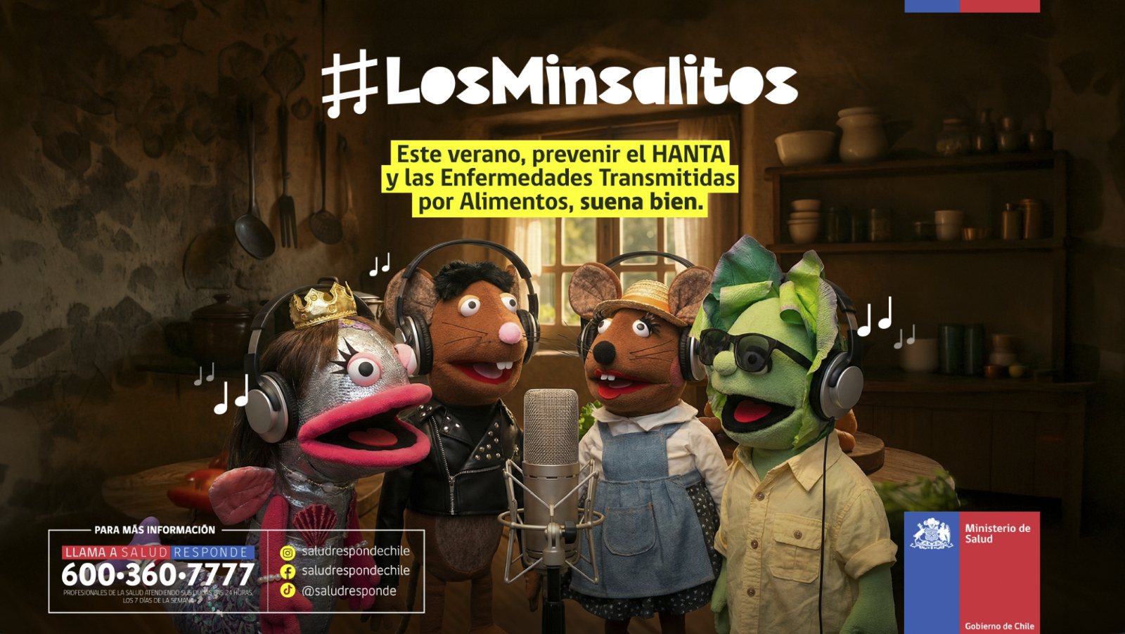 Los Minsalitos: los cuatro personajes de la campaña frente al micrófono